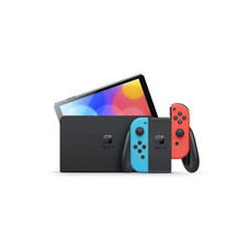 Nintendo Switch OLED Model with Neon Red and Blue Joy-Con product image