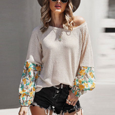Women's Contrast Sleeve Loose Fit Top product image