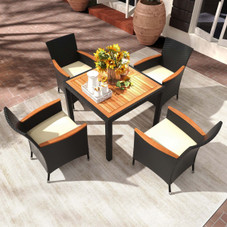 5-Piece Patio Dining Table Set for 4 with Umbrella Hole product image