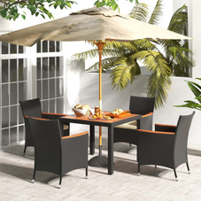 5-Piece Patio Dining Table Set for 4 with Umbrella Hole product image