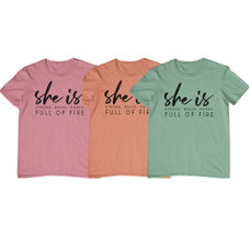 'She Is Full of Fire' Short Sleeve Graphic T-Shirt product image