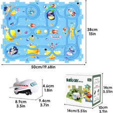 Children Educational Track Car DIY Free Assembly Map Scene To Build Electric Jigsaw Track Car (Universe) product image