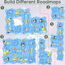 Children Educational Track Car DIY Free Assembly Map Scene To Build Electric Jigsaw Track Car (Universe) product image