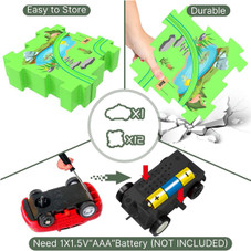 Children Educational Track Car DIY Free Assembly Map Scene To Build Electric Jigsaw Track Car (Forest) product image