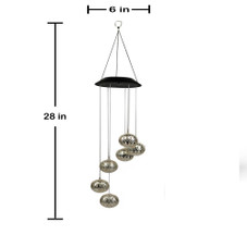 Whimsical Color-Changing Solar LED Hanging Wind Spinner (1- or 2-Pack) product image