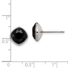 Titanium Polished Faceted Crystal Post Earrings product image