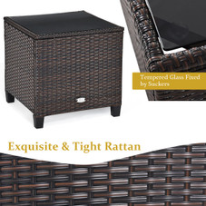 Costway 7 -Piece Patio Rattan Wicker Furniture Set with Gas Fire Pit Table product image
