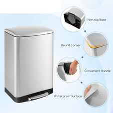 13.2-Gallon Stainless Steel Trash Can with Lock Device product image