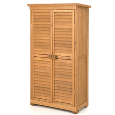 Outdoor Wooden Garden Tool Storage Cabinet product image