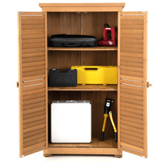 Outdoor Wooden Garden Tool Storage Cabinet product image