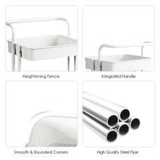 3-Tier Utility Cart Storage Rolling Cart with Casters product image