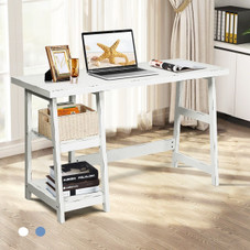 Costway Trestle Computer Desk with Removable Shelves product image