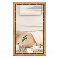 Costway 22" x 36" Rectangular Wood Framed Farmhouse Wall Mirror product image