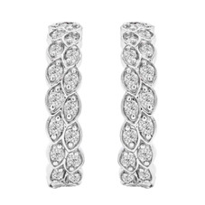 0.50CT 1/2-Inch Diamond Hoop Earrings product image