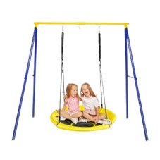 Extra Large Heavy Duty A-Frame Steel Swing Stand Set with 40” Nest Tree Swing product image