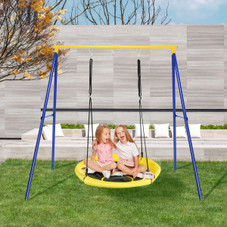 Extra Large Heavy Duty A-Frame Steel Swing Stand Set with 40” Nest Tree Swing product image