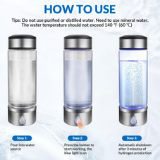 Hydrogen Water Bottle,Rechargeable Portable Hydrogen Water Bottle Generator,420ml Hydrogen Water Machine for Home,Office,Travel product image