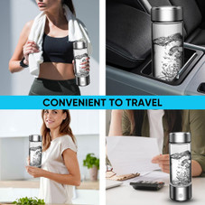 Hydrogen Water Bottle,Portable Hydrogen Water Bottle Generator,Ion Water Bottle Improve Water Quality in 3 Minutes,Water Ionizer Machine Suitable for Home,Office,Travel and Daily Drinking (Silver) product image