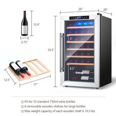 Costway 20-inch Cooler Refrigerator with Tempered Glass Door product image