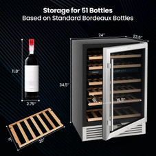 Costway 24" Wine Cooler Dual Zone Built-In Wine Refrigerator product image