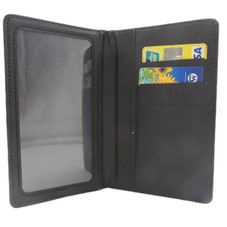 2-Tone Black & White Vegan Leather Passport Holder product image