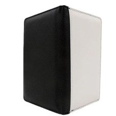 2-Tone Black & White Vegan Leather Passport Holder product image