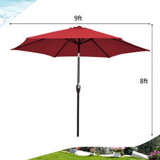 Costway 9Ft Patio Umbrella with Push Button Tilt Crank Lift product image