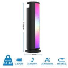 Aduro® Monolith LED Light-up Tower Party Wireless Speaker product image