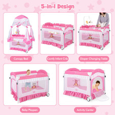 4-in-1 Portable Baby Playard with Carrying Bag &amp; Mosquito Net product image