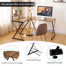 Costway 58'' x 44'' L-Shaped Gaming Desk with Monitor Stand product image