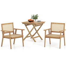 27.5-Inch Patio Bistro Table with Slatted Tabletop & Sturdy Wood Frame product image