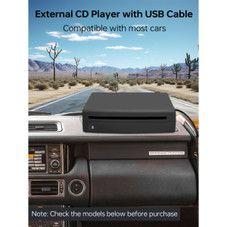 External USB CD Player for Car,Homlab Portable Plugs in CD Player with Extra USB Cable,for Car Without CD Player,Laptop,TV,Mac,Computer,for Android 4.4 and Above Navigation,Black product image