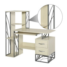 HOMCOM® Modern Computer Desk with 4-Tier Bookshelf product image