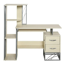 HOMCOM® Modern Computer Desk with 4-Tier Bookshelf product image