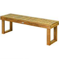 Outdoor Square-End 52'' Acacia Wood Bench (1- or 2-Pack) product image