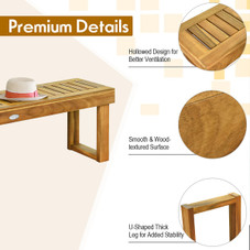 Outdoor Square-End 52'' Acacia Wood Bench (1- or 2-Pack) product image