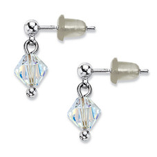 2-Piece Crystal Beaded Drop Earrings and Inscribed Heart Necklace Set product image