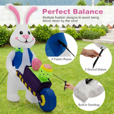 4-Foot Inflatable Easter Bunny with Pushing Cart product image