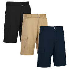 Men's Cotton Flex Stretch Cargo Shorts with Belt (3-Pack) product image