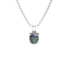 3-Carat Oval Mystic Topaz Necklace & Earring Set in Sterling Silver product image
