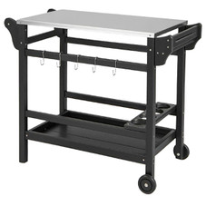 Movable Outdoor Dining Cart with Stainless Steel Tabletop product image