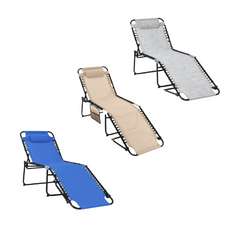 Foldable Recline Lounge Chair with Adjustable Backrest & Footrest product image