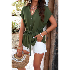 Women's Tailored V-Neck Peplum Shirt product image