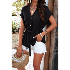 Women's Tailored V-Neck Peplum Shirt product image