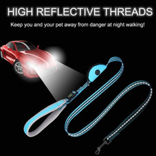 Reflective Dog Leash with Padded Handles and Poop Bag Dispenser product image