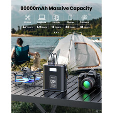 USAMS 130W, 80,000mAh Portable Power Station product image