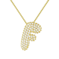 Triple AAA Cubic Zirconia Initial Necklace with Gold Plating product image