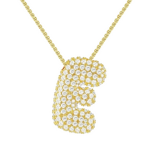 Triple AAA Cubic Zirconia Initial Necklace with Gold Plating product image