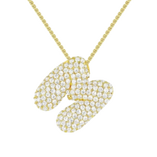 Triple AAA Cubic Zirconia Initial Necklace with Gold Plating product image