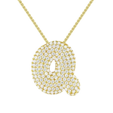 Triple AAA Cubic Zirconia Initial Necklace with Gold Plating product image